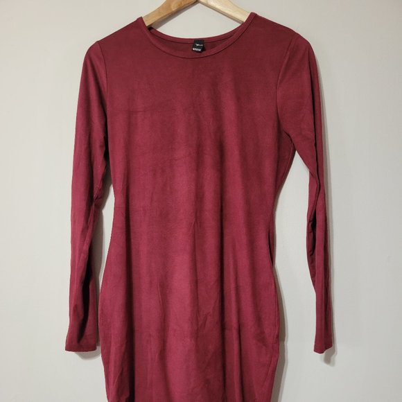 Windsor Red Suede BodyCon Dress - Picture 1 of 2